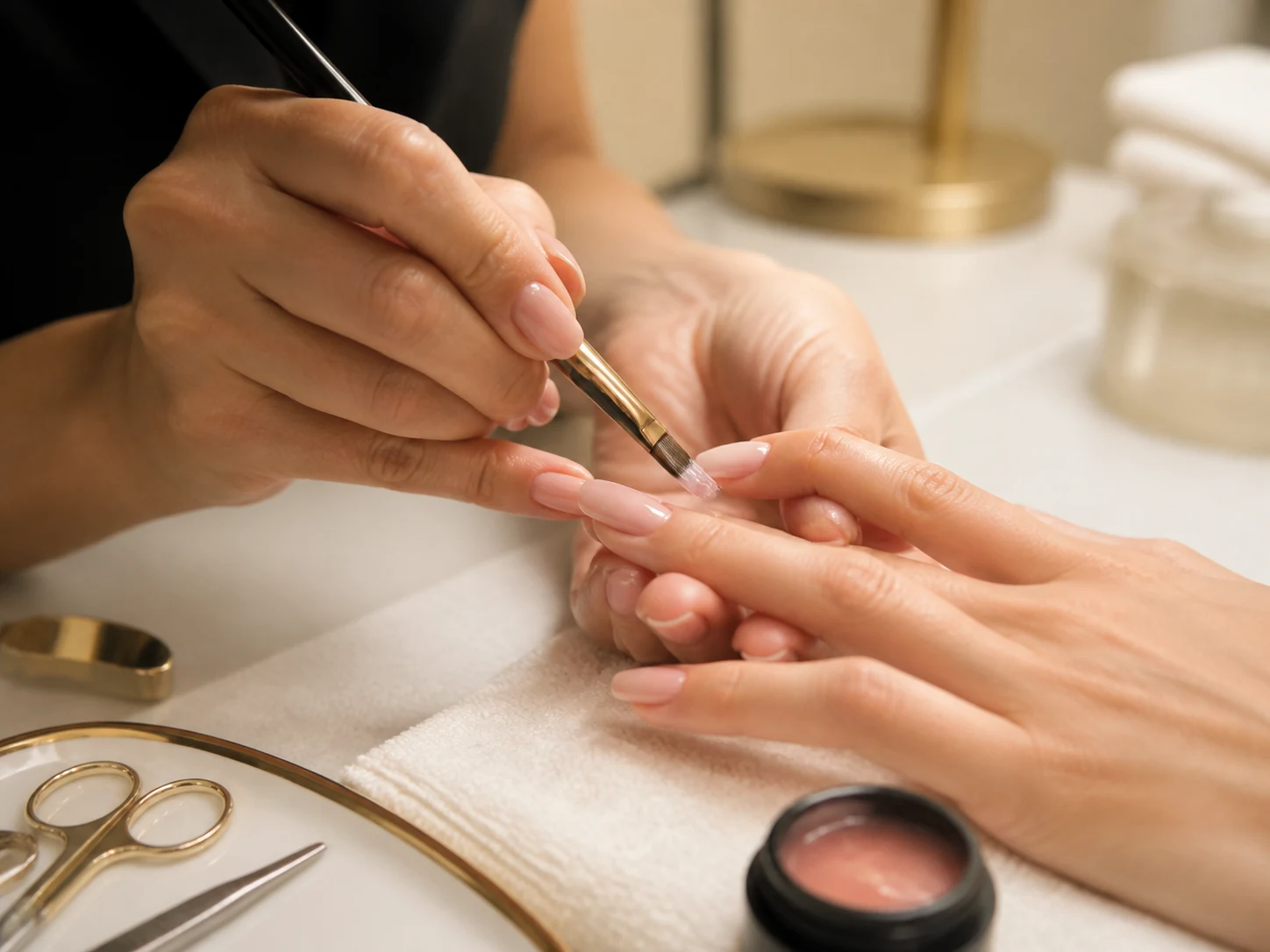 Precise manicure detail at Love Nails Beauty and Spa